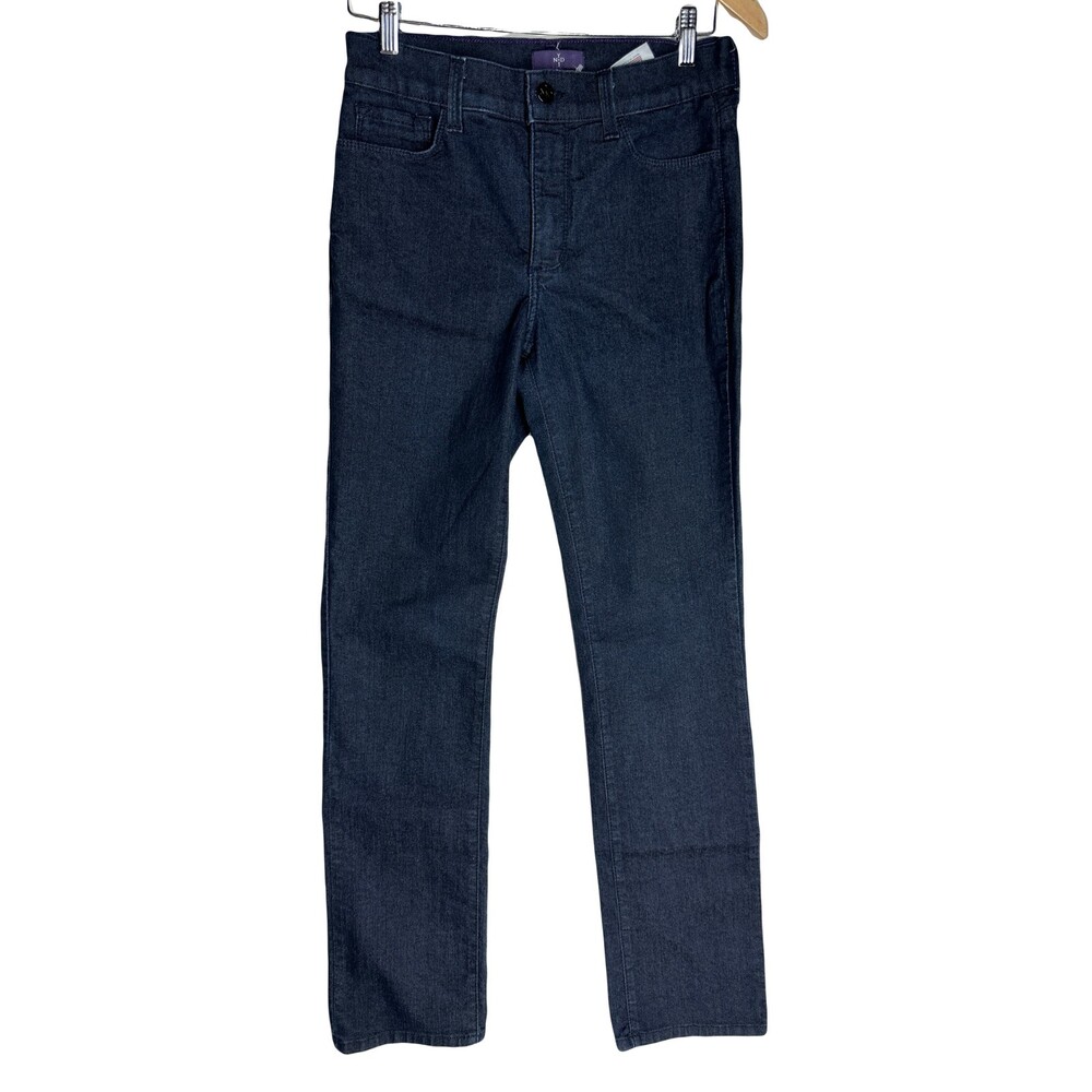 NYDJ Skinny Denim Jeans Size 8 Dark Wash Straight Leg Mid Rise